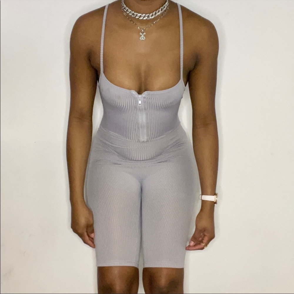 Shein gray midi romper